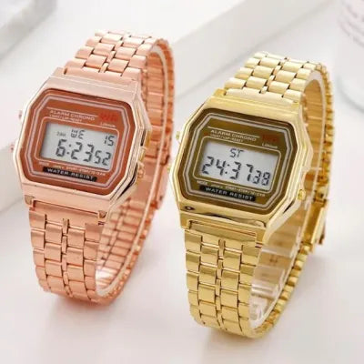 Vintage Silver Classic Digital Wrist Watch