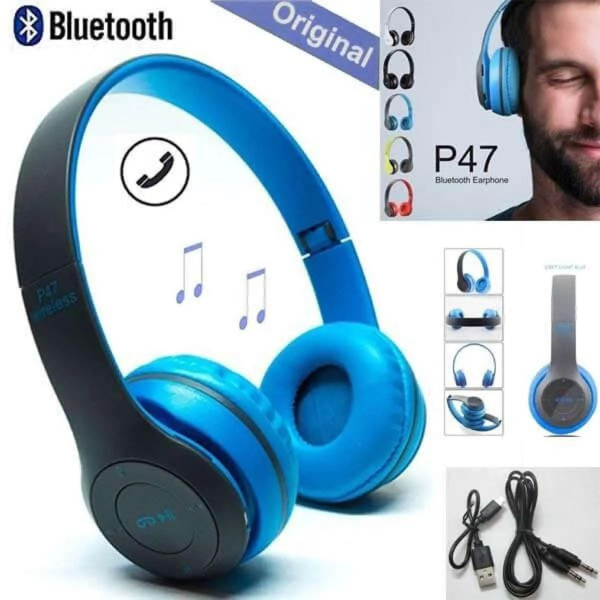 P47 Wireless Bluetooth Headphones