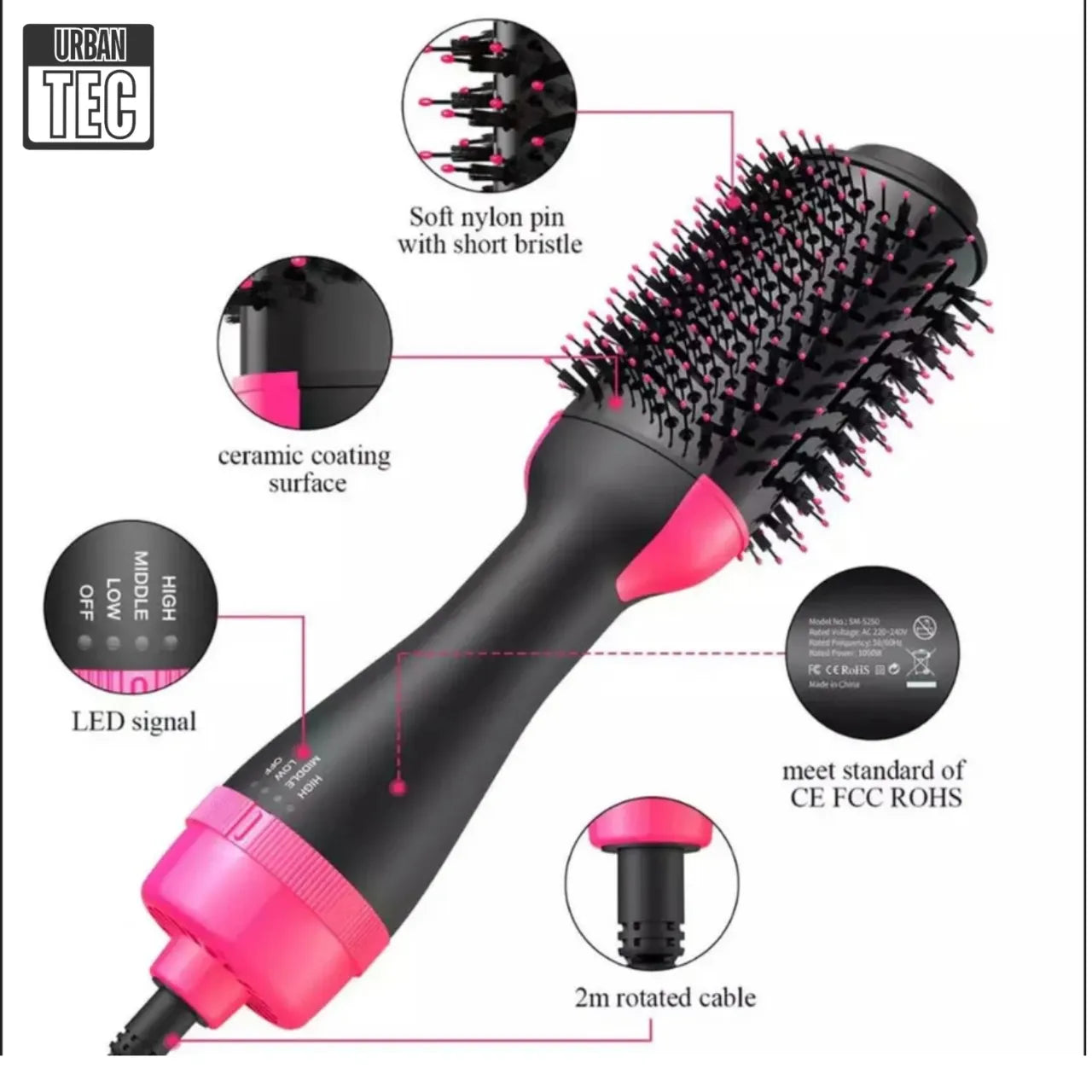 Hair Straightener Brush 3 in 1